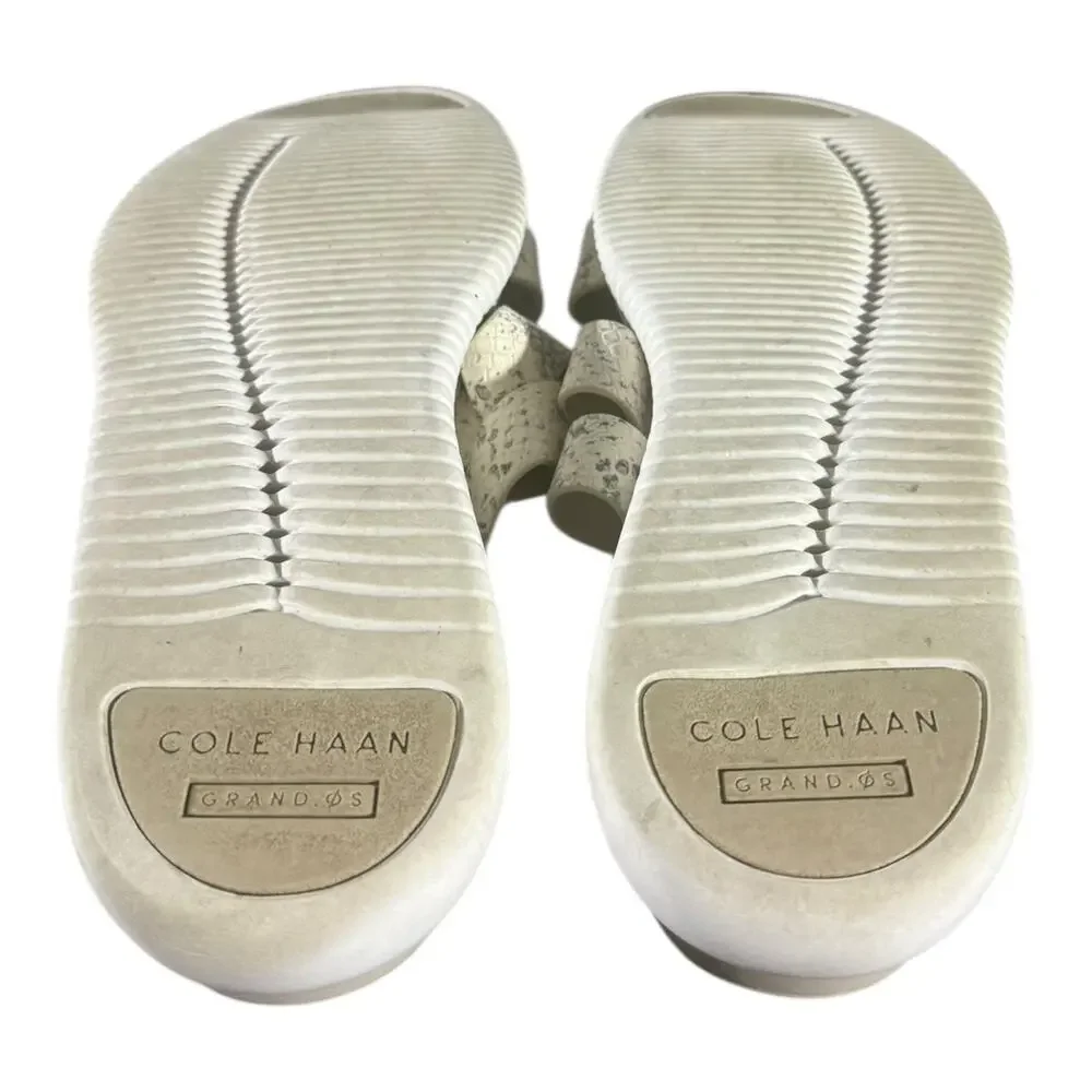 Cole Haan GrandØS Women’s Slide Sandals Snake Embossed Leather Cream Size 9